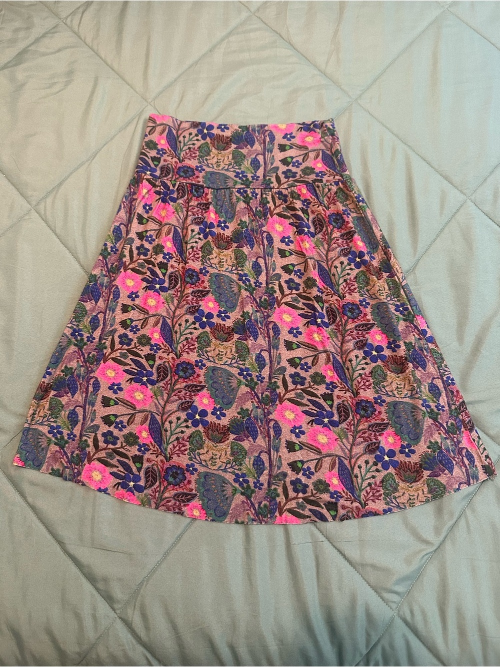 NATURAL LIFE Floral A-Line Skirt in Pink, Blue & Green - Picture 3 of 3